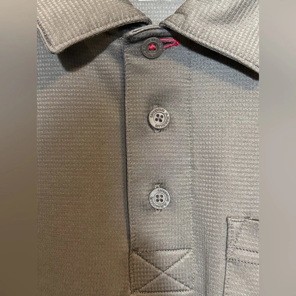 Under Armour Men's medium Charcoal gray Polo Shirt - Picture 3 of 6
